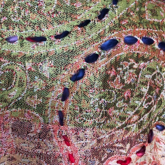 Raj Multicolor Bohemian Gypsy Hippie Rayon Scarf Embroidered - Picture 6 of 10